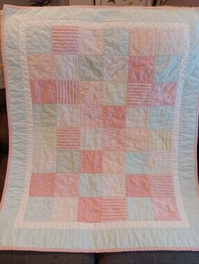 Homemade 44 X 34  Baby Girl Quilt